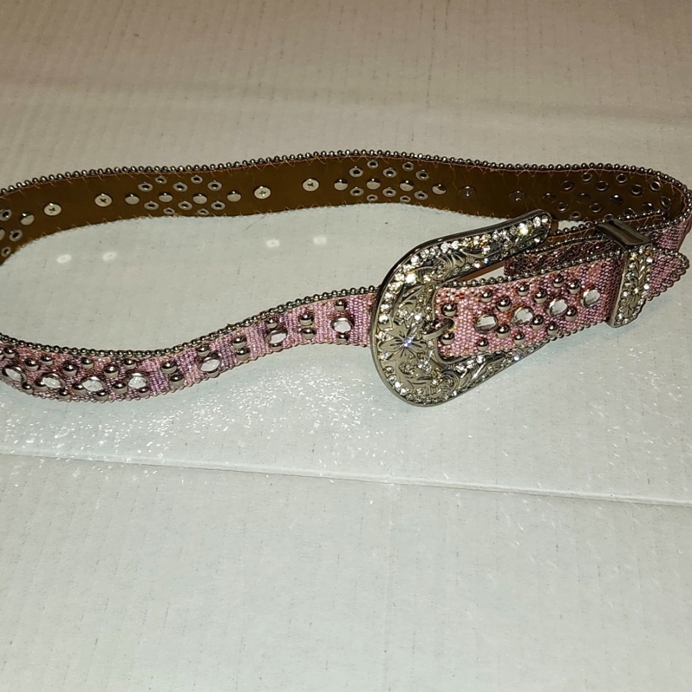 Gorgeous Baby Pink Studded Bling Cowgirl Belt.